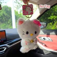 1個 Hello Kitty 絨毛吊飾,粉色與白色可愛貓爪鈴鐺裝飾,女孩包包掛飾,汽車內飾娃娃,卡通長尾公仔,完美的禮物選擇 - 彩色 - 查看 6