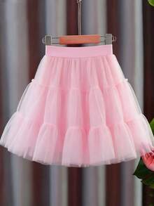 Váy lót lưới cho bé gái, váy Lolita không gọng, váy phồng lót, váy lót Lolita mềm mại cho bé gái. - Hồng - Xem 5