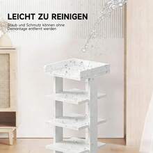 8-stöckiges freistehendes Schuhregal aus Holz in Weiß – Stabiler, platzsparender Schuh-Organizer für den Boden (24*24*120 cm), ideal für Flur, Eingangsbereich und Wohnung, robustes Aufbewahrungssystem für bis zu 8 Paar Schuhe - Weiss - Übersicht 6