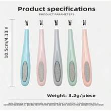 J·FOCUS 5件套二合一美甲护理工具套装，U型角质层推棒内置指甲锉，双头美甲工具，用于去除角质层和抛光指甲 - 彩色 - 查看 5