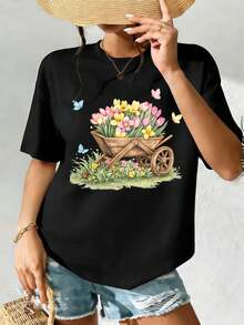Women T-Shirts - Black - View 2