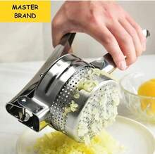 1pc Stainless Steel Potato Presser Masher Ricer Heavy Duty Vegetable & Fruit Juicer Press Maker Tool – Effortless Smooth Mashing For Potatoes - Silver - View 4