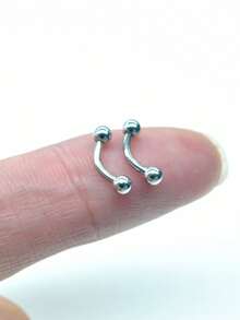 2-10 chiếc khuyên mũi/môi/tai hình cầu cong bằng thép không gỉ 3mm. - Móng chân mày - Xem 6