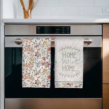 MEMNUN 2入組復古花卉蝴蝶Home Sweet Home文字圖案廚房毛巾 40*60cm/45*70cm 柔軟超細纖維材質 洗碗布 刷鍋布 手巾 廚房浴室日常家居裝飾 適合廚房與餐廳裝飾 全季節適用 - 彩色 - 查看 5