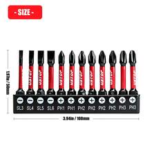 Bộ 12 mũi khoan và tua vít bằng thép hợp kim S2, đầu dẹt và đầu chữ thập, chiều dài mũi khoan 50mm, PH2, SL3/4/5/6 - B-đen - Xem 9