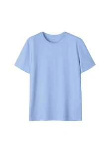 Áo thun ngắn tay màu xanh nhạt trơn - Áo thun nữ thời trang Y2K, kiểu dáng thể thao thường ngày, cơ bản, thích hợp cho mùa hè. - Màu xanh nhạt - Xem 7