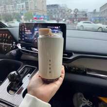 1-Piece 304 Stainless Steel Insulated Coffee Mug, Portable Elegant Mug With Leakproof Lid, All-Year Vacuum Bottle For Hot And Cold Beverages - 白色 - 查看 4