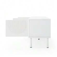 Mobile porta TV moderno da 180 cm con vano contenitore, superficie opaca e sistema di gestione dei cavi – design minimalista per soggiorno, camera da letto o corridoio. - Bianco - Visualizzare 7