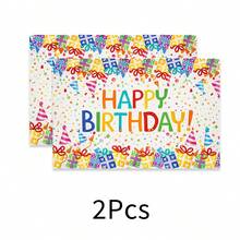 1pc Linen Birthday Theme Placemat, Breakfast Mat, Coffee Coaster, Bowl Pad, Birthday Party Decor, Kitchen Accessory, Easy Clean Dining Mat, Suitable For Home, Restaurant, Holiday Gift, Gift For Friends, Multi-Piece Set - Multicolor - View 39