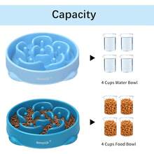 Slow Feeder Dog Bowl, Anti-Choking Puzzle Dog Food Bowls, Anti-Slip Interactive Feeding Slow Down Eating, Bloat Stop Maze Dishes For Medium Breeds RUGN - 藍色1件 - 查看 5