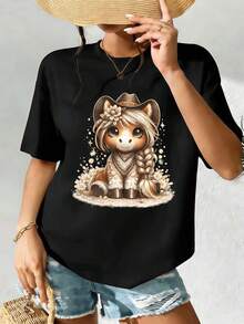 Dam-T-shirts - Svart - Visa 2