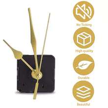 8pcs Quartz Movement DIY Kit, 18mm Shaft Length, Includes 8 Pairs Of Gold Clock Hands, For Wall Clock, Desk Clock Repair, Replacement And Making, Suitable For Home And Office Decor, Thoughtful Gift For Clock Enthusiasts - 8 Sets - View 8