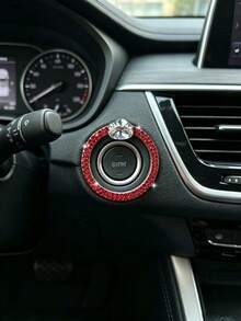 Bling Bling One-Key Start Button Decorative Ring, Interior Modification Accessory, Universal Fit With High-End Sense - A - View 3