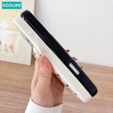 Koolife 1 件装波点羽绒服风格手机壳,亮面羽绒服质感,防震防摔,兼容 Apple 17/17 Pro/17 Pro Max - 黑色波點 - 查看 7