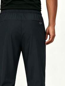 AHTELB Pantaloncini 3/4 da uomo in seta di ghiaccio con tasche con cerniera antifurto e design stampato, tessuto in seta di ghiaccio ad alta elasticità, asciugatura rapida e traspirante, adatto per sport, fitness, abbigliamento casual estivo, ottimo regalo per amici, mariti, fidanzati - Blu - Visualizzare 5