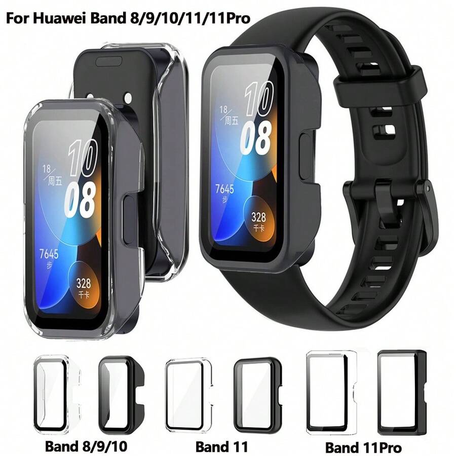 Shock-Proof PC Full Coverage Protective Case With Screen Protector, Durable Protective Cover, Anti-Scratch Anti-Drop Watch Protective Shell For Huawei Band 8/9/10/11/11 Pro - Mouldless - View 1