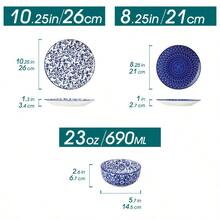 Plates And Bowls Set For 4, 12pcs Dinnerware Sets, Microwave And Dishwasher  Dishes Set, Porcelain Kitchen Set - SELENE-04-12pcs - View 4