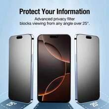 5 piezas Protector de pantalla mate de cobertura completa, protección de borde mejorada, anti-espía, anti-arañazos, anti-golpes, fácil instalación sin burbujas, compatible con iPhone 17 Pro Max/17 Air/16 Pro Max/16 Plus/15 Pro Max/14/13/12/11/XS/XR Series - Negro - Ver 4