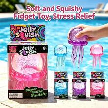 Jellyfish Squeeze Stress Relief Toy, Ultra Soft Slow Rebound Squeeze Toy, Healing Jellyfish Design, Built-In Movable Sequins, Soft Yet Elastic When Squeezed, Available In Various Macaron Colors, Transparent Jelly-Like Texture, Soft Tentacle Touch - Multicolor - View 2