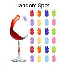 Pineapple Wine Glass Label Tags, Glass Drink Markers Set, Silicone Wine Glass Charms, Silicone Wine Glass Markers For Bar Party - View 7