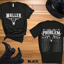 Morgan Wallen2 Still The Problem Tour 2026 T-Shirt - 黑色 - 查看 1