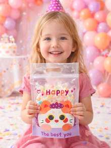 25pcs Cartoon Animal 3D Gift Bags, Gift Packaging Bags With Cartoon Cat/Dog Pattern, Zipper Transparent Gift Bags With Handles, Birthday Wedding Decoration, Party Favors, Baby Shower Decor, Gender Reveal Party Supplies, Stand-Up Bags, Convenient Bags, Party Favor Supplies - Cat and Dog Mixed - View 8