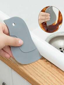 1/10pcs Scraper Oil Board, Penguin Soft Type Kitchen Oil Stain Scraper, Baking Tool, Smooth Like Butter! Rounded Design Prevents Scratches, Protects Enamel Pots, Dough Divider - Grey - View 4