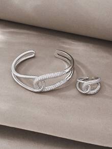 Vòng tay bạc, phối đồng với đá Zirconia, đa năng, phù hợp cho đeo hàng ngày, các buổi gặp gỡ, hẹn hò, tôn lên vẻ thanh lịch. - Bạc - Xem 3