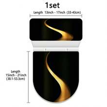 1 Set 2D Exquisite Pattern Toilet Seat Cover And Lid, Silky Fiber Toilet Tank Cover, Full Wrap Elastic Fit, U-Shaped Tank Adapter, Tank Protector, Bathroom Decor Accessory - Toilet Seat Cover - View 13