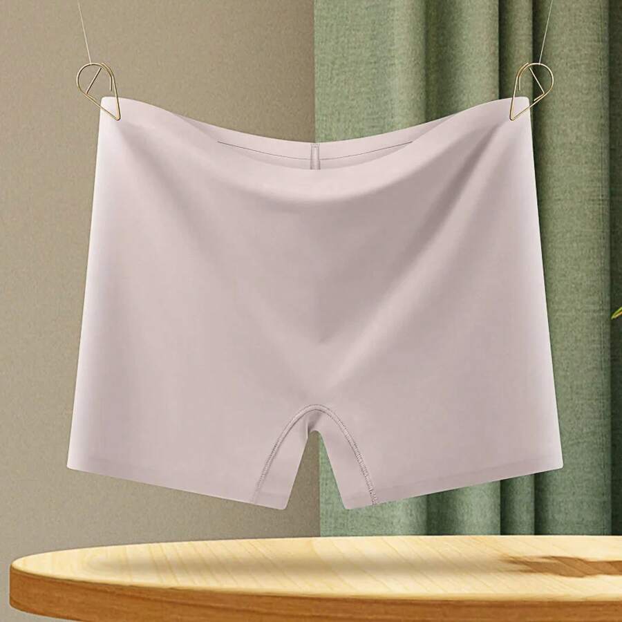 Ropa interior corta sin costuras de seda helada de nailon para mujer, pantalones de transpirables y no rizados - Caqui - Ver 1