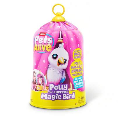ZURU Pets Alive Polly Magic Bird, Interactive Electronic Pet Toy, Talking And Repeating Plush Bird Toy, Cute And Novel Gift For Girls And Children 3+ Years Old