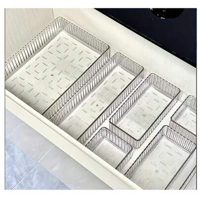 一套（7个/5个/4个/1个）亚克力和PET材质化妆品收纳盒套装，多种尺寸可选，适用于梳妆台和衣柜，非常适合收纳化妆品和护肤品