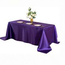 60 X 102 Inch Satin Tablecloth, Rectangular Satin Tablecloth, Shiny Silk Tablecloth, Smooth Table Decor, Suitable For Wedding Party Events - Multicolor - View 9