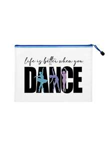 Multi-Color Waterproof Fashion Mesh Fabric Make Up Bag With Dance Theme Pattern. "Dance" And Creative Patterns Of Dancing Girls, Large Capacity Transparent Cosmetic Bag, Toiletry Bag With Nylon Zipper - Lightweight - Multicolor - View 14