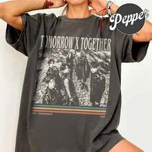 Tomorrow X Together K Pop Boy Band Act Tomorrow Tour 2026 Vintage Comfort C Olors Shirt - 黑色 - 查看 1