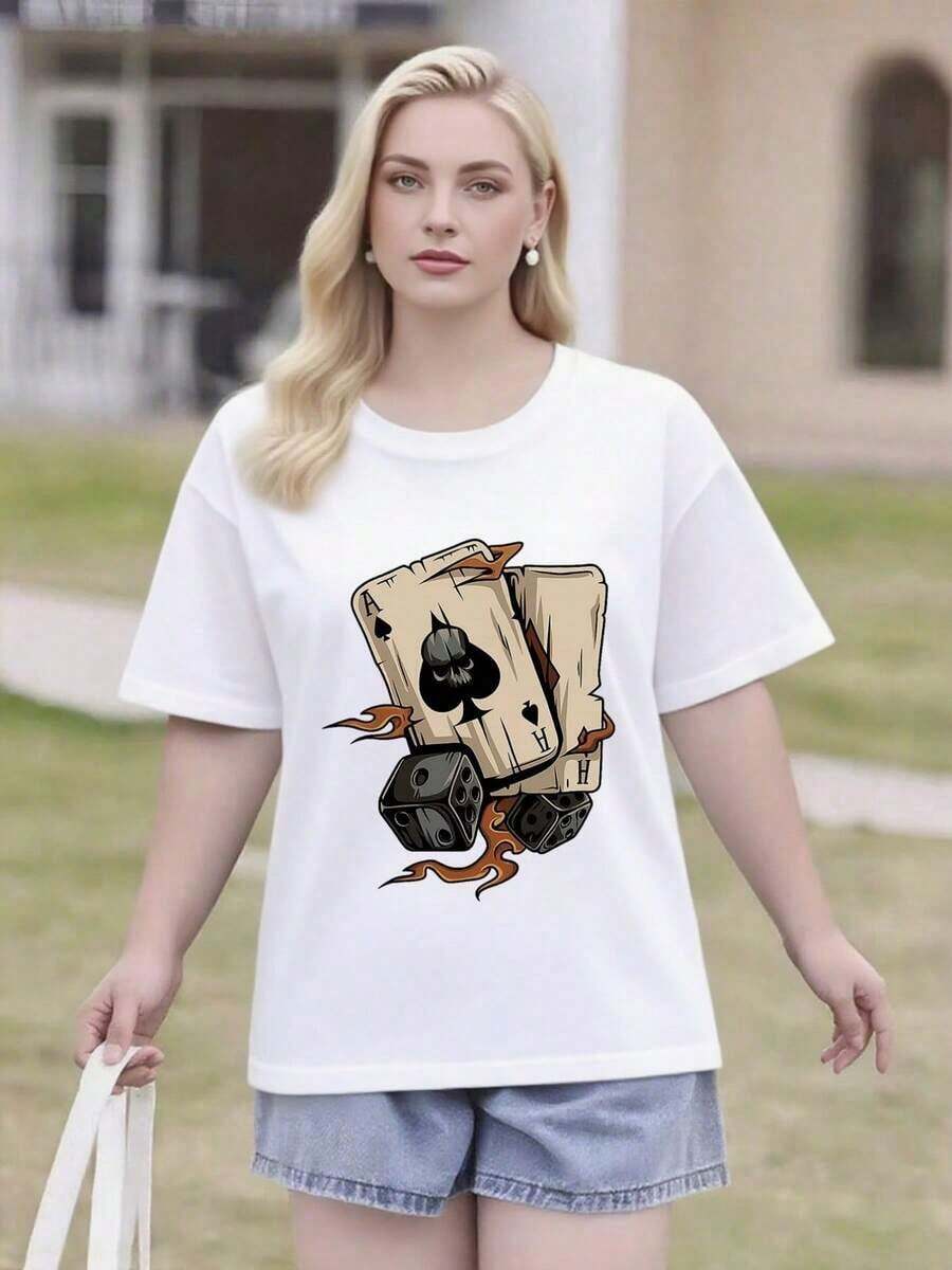 Women's 100% Cotton Crew Neck T-Shirt: Breathable And Comfortable. This Cute And Casual T-Shirt Is Perfect For Spring And Summer, Ideal For Both Everyday Wear And Going Out. Lightweight, Cool, And Durable, It's A Versatile Wardrobe Staple. - 白色 16 - 查看 1