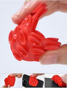 Ventouse de téléphone en silicone en forme de cœur, livrée avec 15 tampons adhésifs, facile à retirer et à nettoyer, prise en main améliorée, convient à de multiples surfaces d'installation, saison de la rentrée scolaire - Multicolore - Voir 6