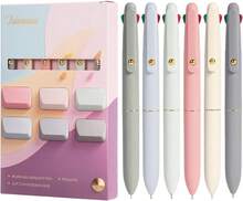 Ddaowanx Multicolor Pens, 4-In-1 Colored Ballpoint Pen 0.5mm Fine Point Smooth Writing,Nurse Accessories For Work,Gifts For Teen Girls,6-Count - ColorC - 查看 1