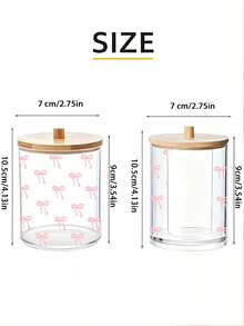 Caja de almacenamiento de plástico transparente con lazo rosa, organizador de cosméticos de escritorio, caja de almacenamiento de maquillaje transparente - Caja de almacenamiento de tocador moderno con tapa, organizador de gabinete de baño, adecuado para brochas de maquillaje - Multicolor - Ver 9