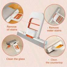 1 Set Mini Mop, New Upgrade Mini Portable Self-Squeezing Mop,Easy To Self-Squeeze, Mini Mops For Small Spaces, Wet And Dry Use Cleaning System Small Mops For Bathroom Kitchens Desktop Glass,Suitable For Bathroom, Kitchen, Car, Window Glass Wiper (Orange + Sponge) - Multicolor - View 7