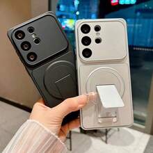 Ốp lưng điện thoại từ tính gập gọn vô hình, tương thích với Apple 17/16/15/14/13/12, S26/S25/S24/S23 Ultra Series, thiết kế tối giản sáng tạo, vỏ bảo vệ chống sốc cá nhân hóa, mặt lưng mờ chống rơi. - màu đen - Xem 3