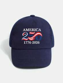 1PC Adjustable Kids Trucker Hat (1-7 Years) - America 250th Anniversary Patriotic Printed Cap, Mesh Back, Ideal For Independence Day & Outdoor Activities - 1PC - View 6