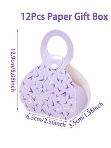 Lot de 12 boîtes à dragées violettes en forme de sac à main, idéales pour les fêtes K-pop (mariage, enterrement de vie de jeune fille, bébé douche, révélation du sexe du bébé, anniversaire), les fêtes d'anniversaire sur le thème des groupes féminins K-pop. - K-POP - Voir 4