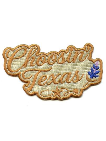 1 miếng vá thêu hình ca sĩ nhạc đồng quê Choosin Texas Bluebonnet, có thể ủi lên.