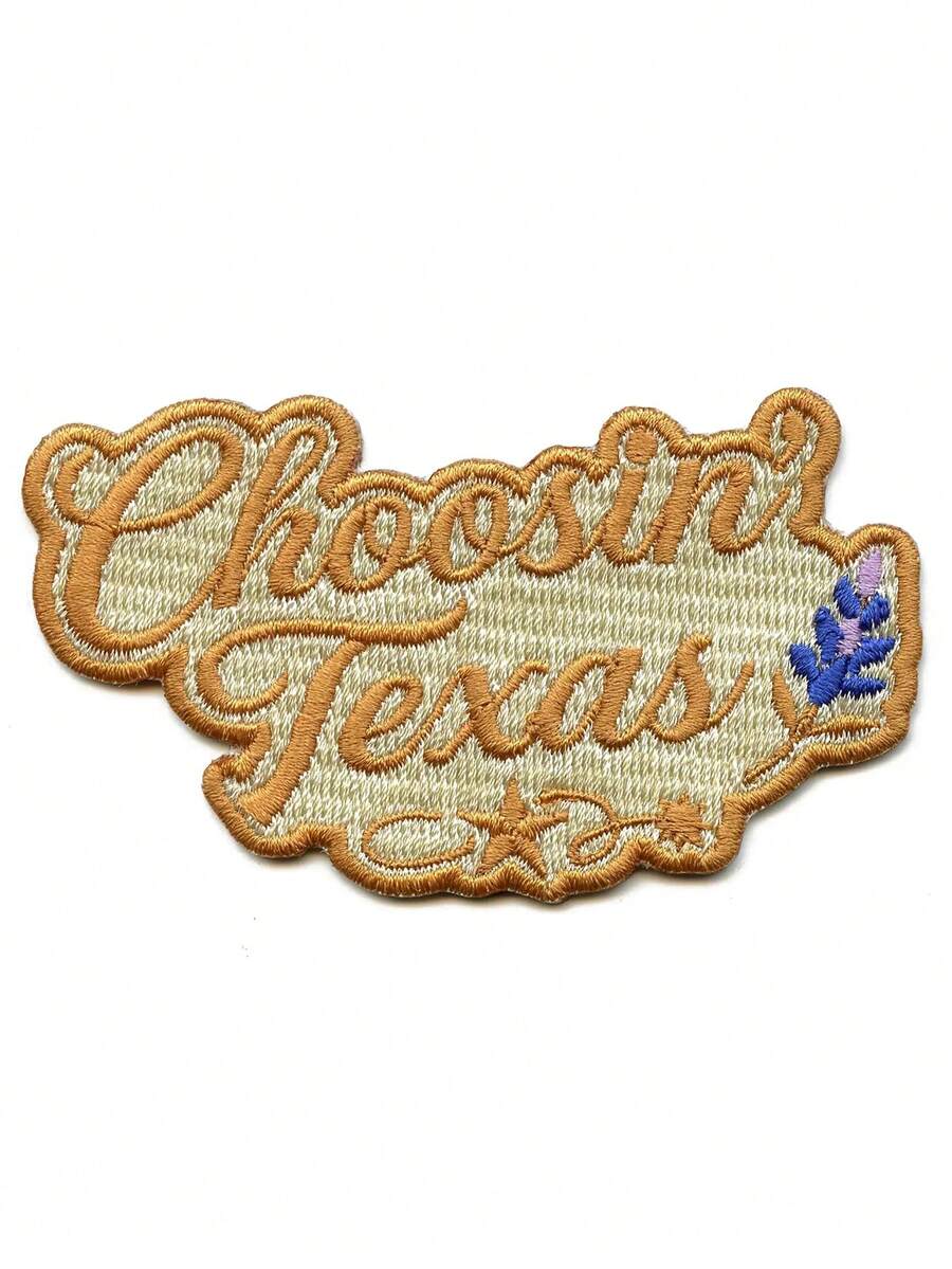 1 miếng vá thêu hình ca sĩ nhạc đồng quê Choosin Texas Bluebonnet, có thể ủi lên. - Nhiều màu - Xem 1