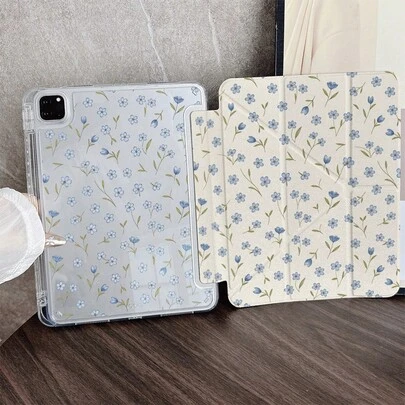 1 chiếc ốp lưng máy tính bảng in họa tiết hoa nhí kèm ngăn đựng bút, tương thích với iPad 11 (A16 2025)/Galaxy Tab S10+/S9/A9, 5/5PR/6/6PRO/7/7PRO, Oppo Pad, Matepad, Honor Pad.