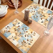 1pc Linen Placemat, Breakfast Mat, Coffee Coaster, Bowl Pad, Kitchen Accessory, Easy To Clean Dining Mat, Suitable For Home, Restaurant, Dining Decor, Holiday Gift, Gift For Friends, Multi-Piece Set - Multicolor - View 7