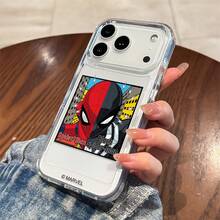 Funda de teléfono transparente con diseño dividido de Spider-Man & Black Spider de Marvel compatible con iPhone 17/17 Pro/17 Pro Max/17 Air/16/15/14/13/12/11/X Serie Funda iPhone 17 Pro Max Funda iPhone 17 Pro Funda iPhone 17 La novia, regalo ideal para fans del anime - transparente - Ver 5