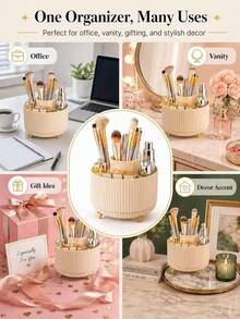 Hộp đựng đồ trang điểm xoay 360 độ, hộp trang điểm màu trắng, đồ trang trí phòng ngủ, kệ đựng nước hoa, giá đựng cọ trang điểm, giá đựng sơn móng tay, vật dụng cần thiết cho ký túc xá nữ, hộp đựng mỹ phẩm, đồ dùng phòng tắm, hộp đựng đồ trên bàn làm việc, phụ kiện phòng tắm, quà sinh nhật lần thứ 21, quà Ngày của Mẹ. - Nhiều màu - Xem 6