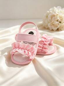 Cute Floral Design Breathable Open Toe Sandals For Girls, Lightweight Comfortable Non-Slip Suitable For Indoor, Outdoor, Beach, Spring/Summer - Pink - View 5